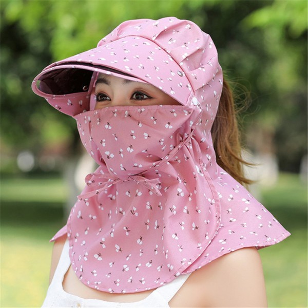 Anti-uv Summer Sun Hat With Full Face Cover Mask With Face Shield Neck ...